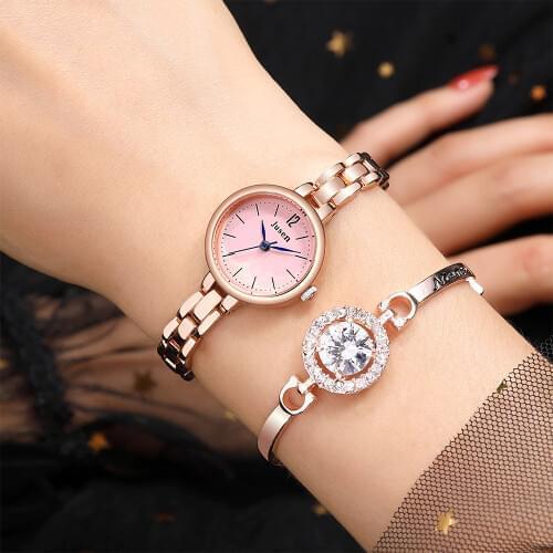 Luxury Women Fashion Small Bracelet Watches Rose Gold Stainless Steel Qualities Ladies Quartz Wristwatches Simple Woman Clock