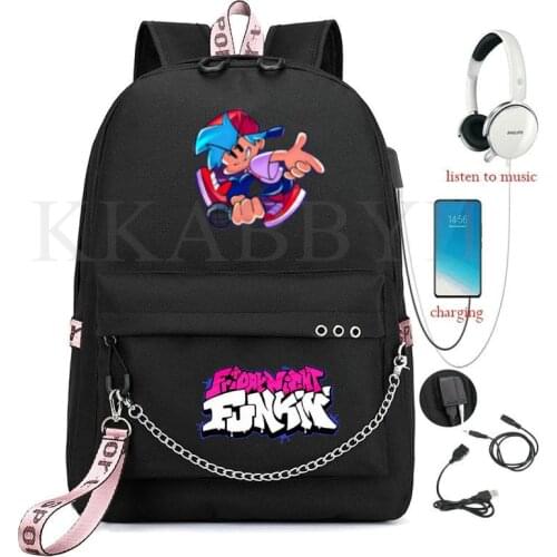 Anime Friday Night Funkin Backpack Cosplay Canvas children Kids Schoolbag Travel Bags Back To School Bookbag