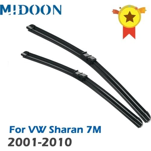 MIDOON Wiper LHD & RHD Front Wiper Blades For VW Sharan 7M 2001 - 2010 2009 2008 Windshield Windscreen Front Window 28"+28"