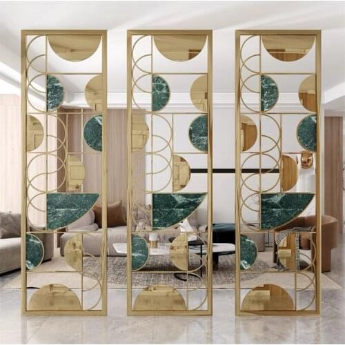 Stainless steel Screen Light luxury Home Partition Acrylic board Screen Living room Home Decoration