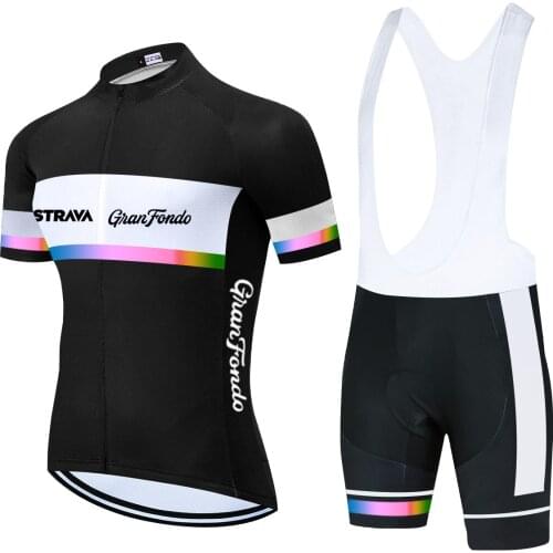 2021 New STRAVA Cycling Jersey Set Breathable Bicycle Clothing Riding Bike Clothes Short Sleeve Sports Cycling Set Ropa Ciclismo
