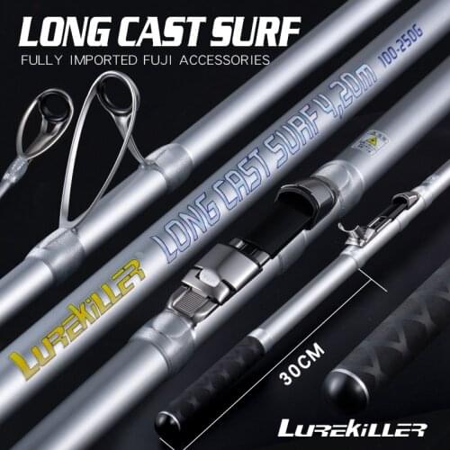 Lurekiller Japan Full Fuji Parts High Carbon 4.20M Surfcasting Rod Long Cast Rod 100-250G Long Beach Rod 3 Sections