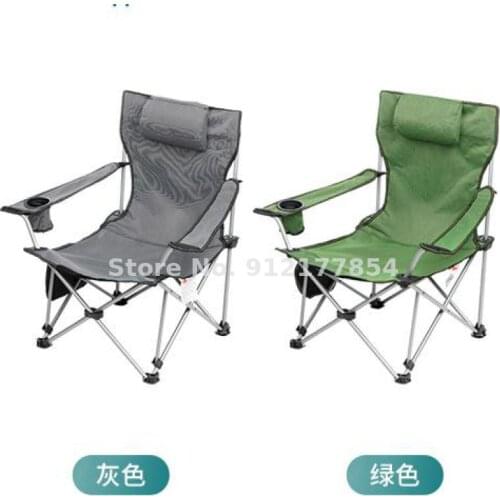 Outdoor folding chair backrest portable fishing recliner camping lunch break bed leisure stool sitting reclining beach chair