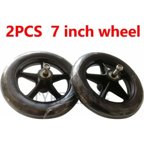 Wheelchair Front Wheel Universal Wheel Accessories 7-inch Wheel Tyre 2PCS 7" Solid Tire Wheelchair Wheel Front Small Wheel