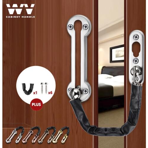 WV Anti-theft Stainless Steel Hotel Door Chain Latch Safety Guard Security Lock Security Limiter Tools Hardware for Home Door