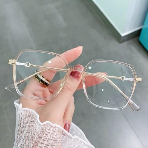2021 Womens Glasses Men Anti Blue Ray Light Blocking Eyewear UV400 Vintage Large Square Eyeglasses For Computer LK303