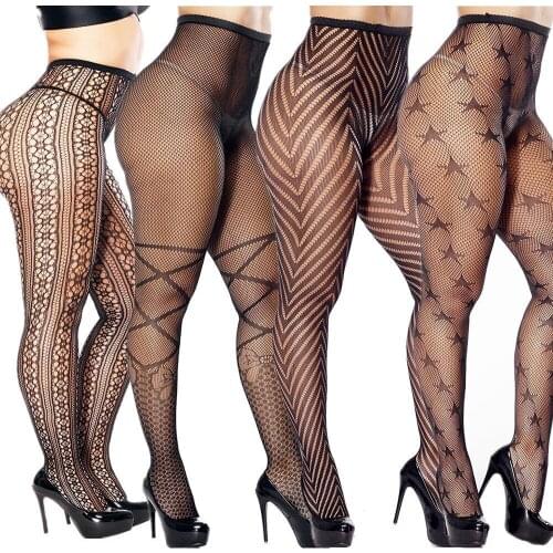 Womens Sexy Pantyhose Tights Fishnet Mesh Underwear Lace Sheer Plus Size Womens Socks Tights Nightwear Sleepwear