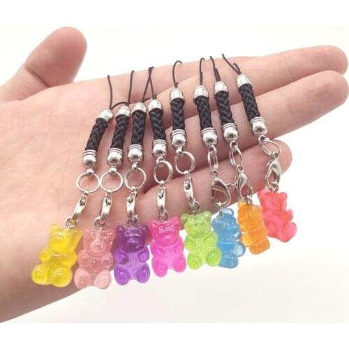 1 Piece Resin Bear Pendant Keychain Activity Keyring Holder Children Gift Small Jewelry Accessories Key Chain Car Key Decoration