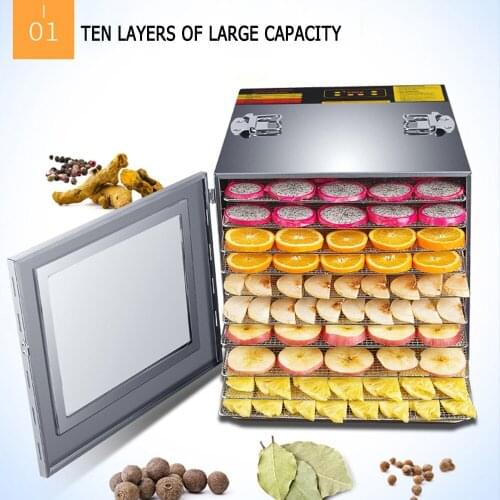 10 Layer Commercial Large-Scale Fruit Dryer Dried Fruit Machine Drying Box Decanted Fruits And Vegetables Mushrooms Sausages Med