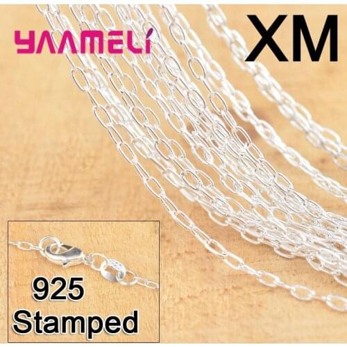 100% 925 Sterling Silver Jewelry Link Necklace Chains With Lobster Clasps For Pendant DIY Jewelry Findings 30PCS 18 Inch(45cm)