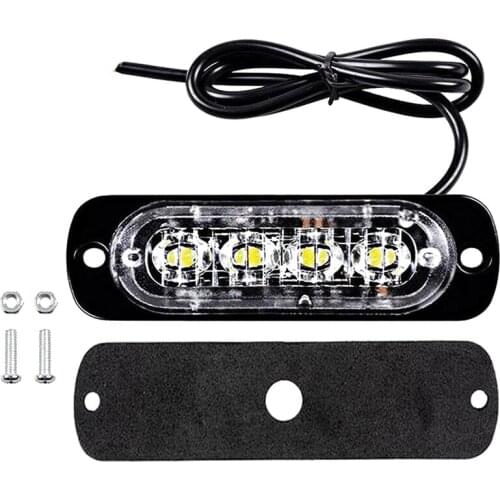 DC 12-24V 12W 4LED Truck Van Bar Off-Road Car Safety Urgent Warning Fog Yellow Light Lamp Signal Lamps