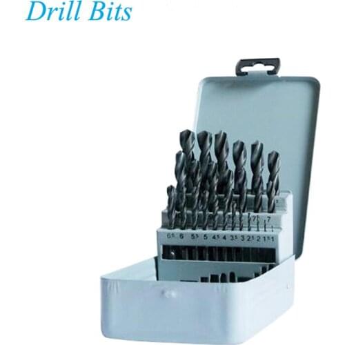 25 pcs 1-13 mm twist drill bit machine tool /lathe parts drilling and milling machine parts accessories punching HRC65