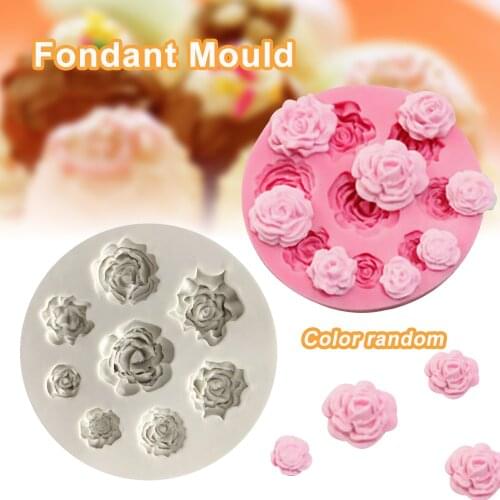 3D ROSE FLOWER Silicone Fondant Cake Mold Plant Leaf Chocolate Baking Mould