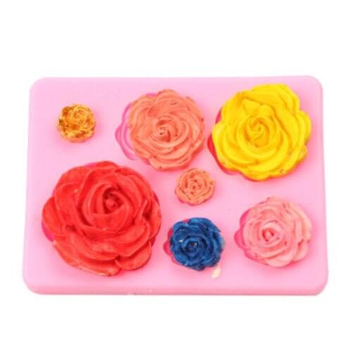 3D Rose Flower Silicone Fondant Mold Cake Decor Chocolate Baking Tools 7Flowers Shape