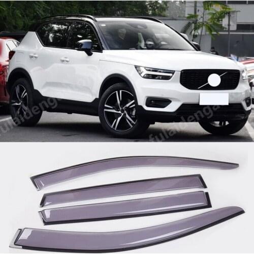 4pcs For Volvo XC40 2019-2021 Plexiglass Car Window Visor Vent Shade Rain Guard Door Visor Car Styling Accessories