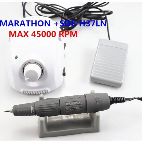 45K New Arrival STRONG 210 MARATHON H37LN Handpiece 65W 45000rpm Nail Drills Manicure Machine Pedicure Electric File Bits Kit