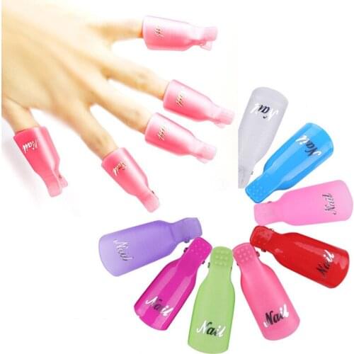5/10Pcs Plastic Nail Art Soak Off Cap Clips UV Gel Polish Remover Wrap Tool Fluid for Removal of Varnish Manicure Tools