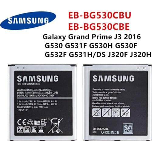 SAMSUNG Orginal EB-BG530CBU EB-BG530CBE 2600mAh Battery For Samsung Galaxy Grand Prime J3 2016 G530 G531F G530H G530F G532F