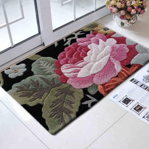 ALITEXTILEBTOC Northern Europe Carpets Plus Size Carpet for Hallway Bedroom 100% Wool Hand Carved Round Soft Carpets For Home