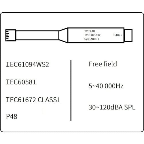 TYPE02-07C Free Field Microphone Measuring Microphone Audio Tuning Test Microphone