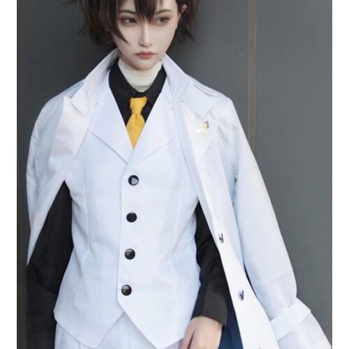 Bungou Stray Dogs Osamu Dazai Men Christmas Halloween Cosplay Costume Wig Trench