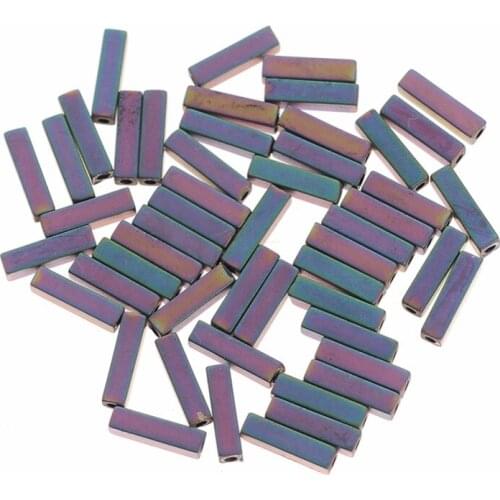 Natural Stone Hematite Beads Matt 5 colors Cuboid shape 8*2mm 51Pcs beads for DIY Necklace Bracelet Jewelry Making Accessories