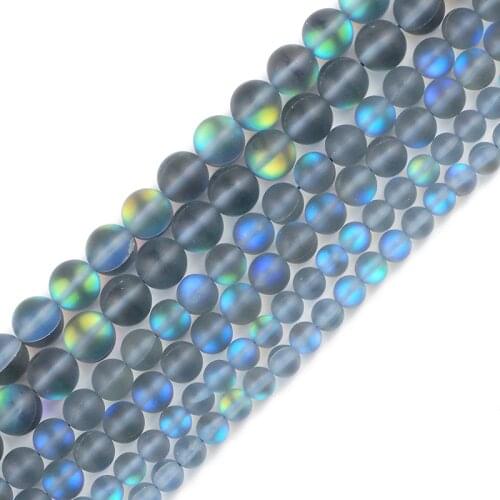 JHNBY Matte Navy blue Labradorite spectrolite Natural Stone 6/8/10MM Round Spacers Loose beads for Jewelry making bracelets DIY