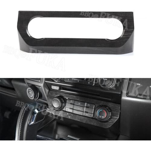 For Ford F150 2015+ ABS Car Dashboard Air Condition Button Panel Cover Trim Wood Style/black/red/silver