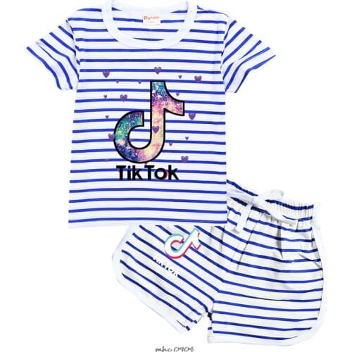 Tik Tok Boys Girls Summer Clothing Kids Girl Tik Tok Short Sleeve T-Shirts+Shorts Tracksuits Sets Teenager Clothes Suit 2-16year