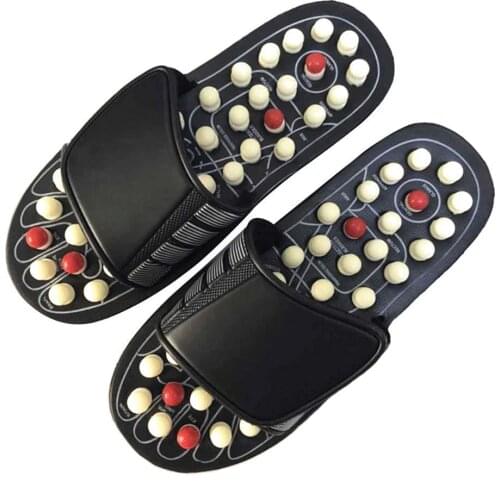 Acupuncture Healthy Relaxation Man And Women One Pair Foot Slipper Sandals Reflex Stress Rotating Foot Massage Shoes