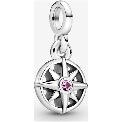 Me Collection Silver 925 jewelry My Compass Dangle Charm Charms fit Me Style Thin Chain Bracelets necklaces DIY For women