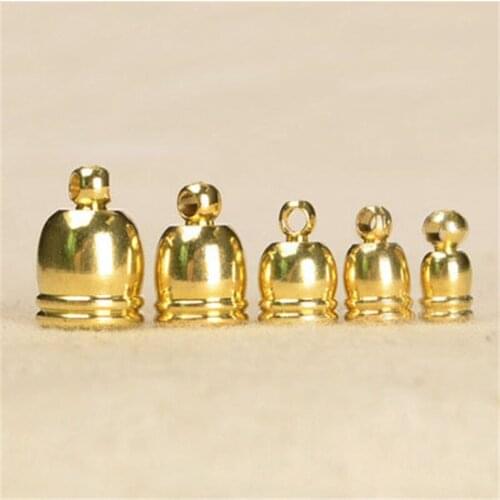 1pcck Gold Color Cord End Tassel Caps Fit 4mm 6mm 8mm 10mm Leather Cord Copper Metal End Clasps Connectors for Jewelry Making
