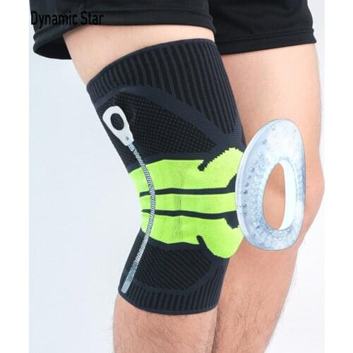 Compression Knee Brace Sports Fitness Knee Pads Joints Silicone Spring Knee Patella Support Protector Basketball Running Kneepad