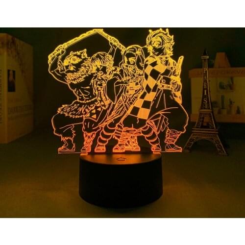 Manga Led Light Demon Slayer Kimetsu No Yaiba for Bedroom Decor Night Light Gift Anime 3d Lamp Demon Slayer Room Decor