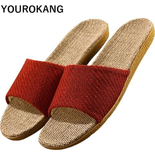 Floor Men Home Slippers Breathable Men Summer Shoes Flat Linen Bathroom Ladies Slippers Bedroom Unisex Couple Flax Shoes 2020