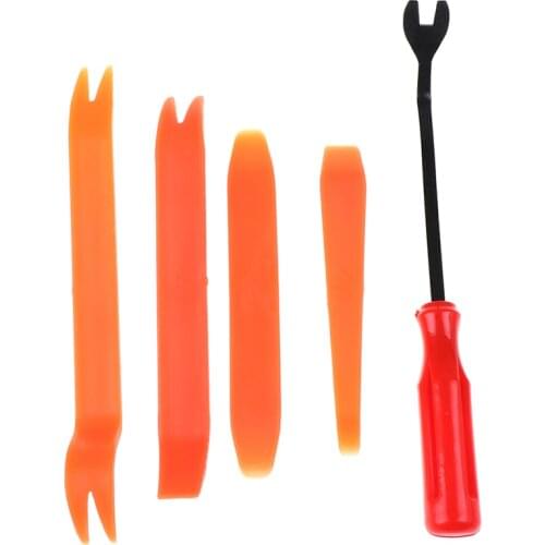 5pcs/Set Door Panel Car Trim Removal Tool Kit Clip Plastic Fastener Remover