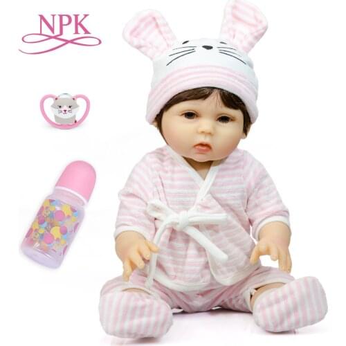 NPK 48CM birthday present full body silicone very soft flexible bebe doll reborn baby doll cuddly newborn baby