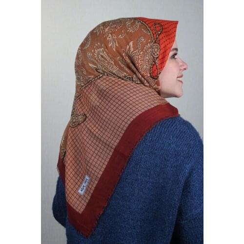 NUR SILK PATTERNED LINEN FLAMLI SCARF-DESEN-25-RENK-01