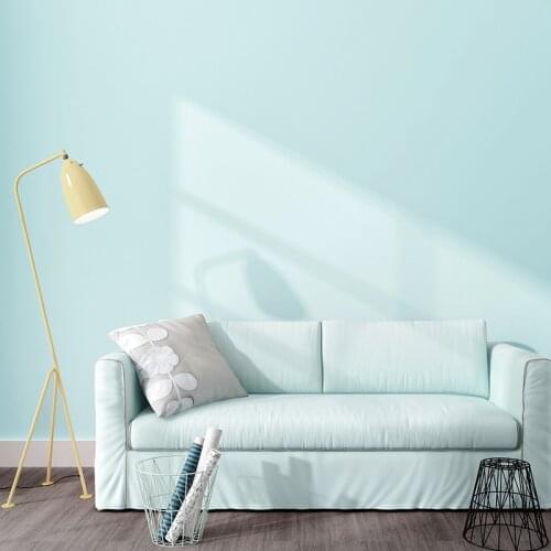 Waterproof stain resistant mint blue green wallpaper pure pigment color modern simple non-woven bedroom living room wallpaper