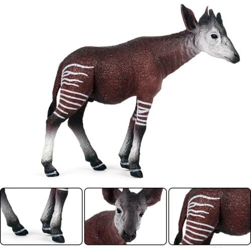 Okapi Animal Figure Collectible Toys Wild Animal Cognition Action Figures Kids Plastic Model Toys