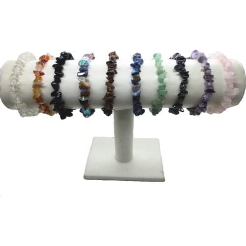 Wholesale 24pcs\lot 5~8mm Natural Chip Stone Bracelets Gem stone Beaded Stretch Bracelet Fashion Jewelry