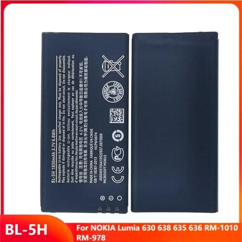 Original Replacement Phone Battery BL-5H For NOKIA Lumia 630 638 635 636 RM-1010 RM-978 Genuine Rechargable Batteries 1830mAh