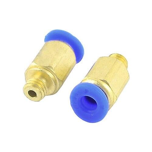M6 6mm Male Thread to 4mm Air Pneumatic Pipe Tube Straight Quick Coupler 2pcs