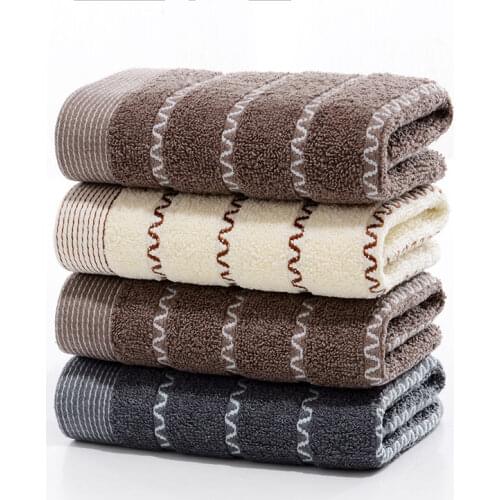 1pc 34cm X 74cm 100% Cotton Towel Water Absorbent Large Thick Bath Towel Bathroom Hand Face Shower Towels Home Hotel for Adults
