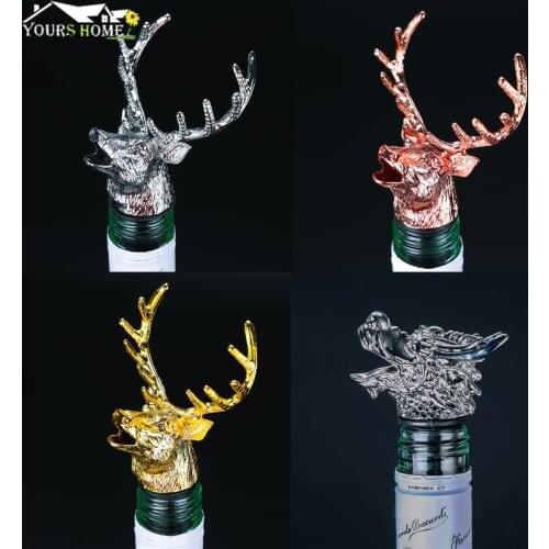 Wine Bottle Pourer Stopper Stainless Steel Deer Stag Head Dragon Head Unique Wine Aerators Bar Tools Barware