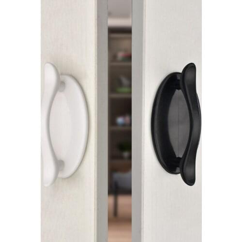 Strong Paste Cabinet Handle Wardrobe Glass Door Handle Punch-free Sliding Door Handle Pulls PVC Plastic Drawer Dresser Pulls