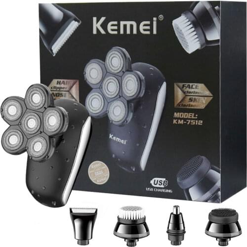 Professional 5in1 facial grooming shaving machine shaver wet dry rechargeable electric razor for men hair/nose/beard/ face kit