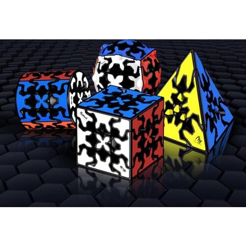 QiYi Gear Cube 3x3x3 Cylindrical Pyramid Strange Shape cubo magico Professional Educational Toys For Children