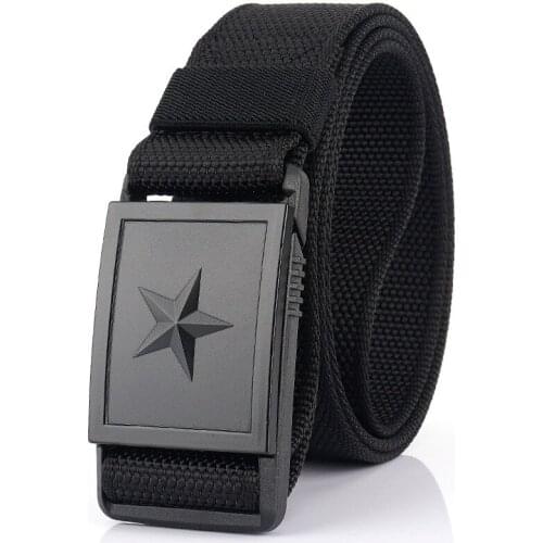 DHL 50Pcs Tactical Belt Military Fan Outdoor Belt Mens Belt Five-Pointed Star Lightweight Buckle Canvas Belt Wild Leisure