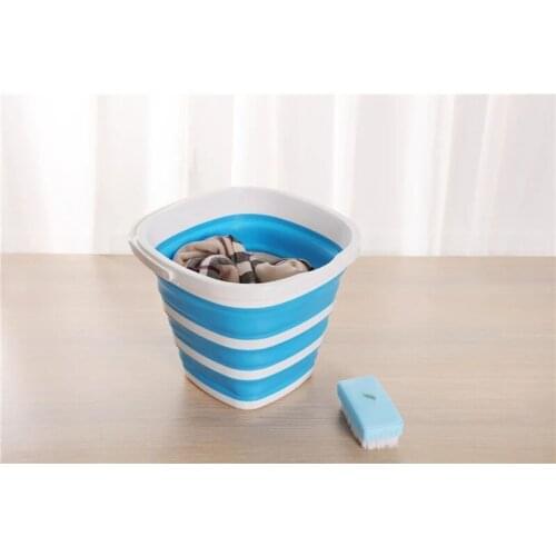 Silicone Bucket for Fishing Promotion Folding Bucket Car Wash Outdoor Fishing Supplies Square 10L Bathroom Kitchen Camp Bucket